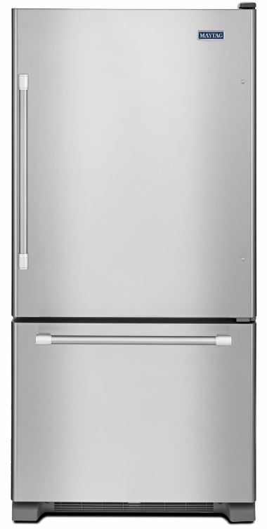 Maytag 22.0 Cu. Ft. Bottom Freezer Refrigerator-Stainless Steel 0