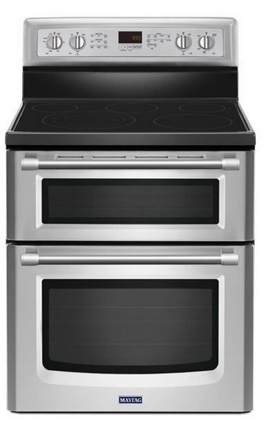 Maytag Gemini® 30" Free Standing Electric Double Oven Range-Stainless Steel 0