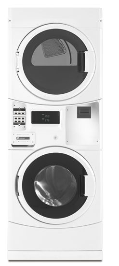 27" Commercial Energy Advantage Electric Stack Washer / Dryer-White 0
