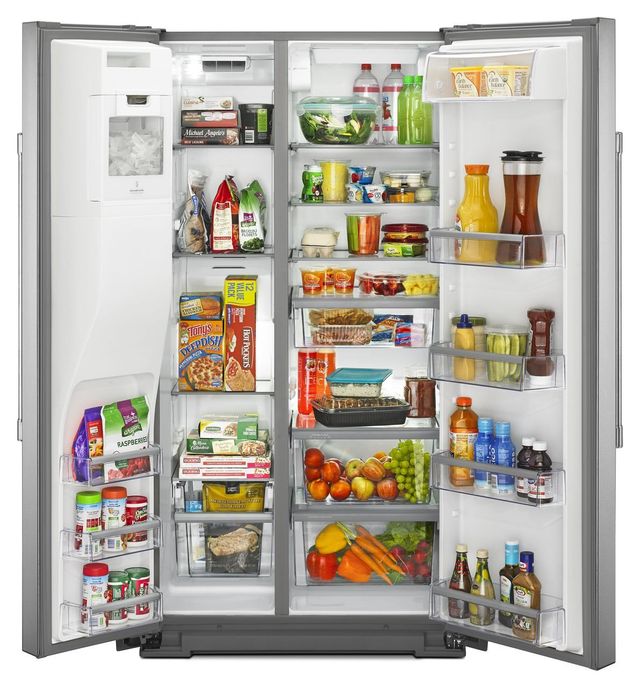 Maytag® 26 Cu. Ft. Side-by-Side Refrigerator-PrintShield Stainless 2