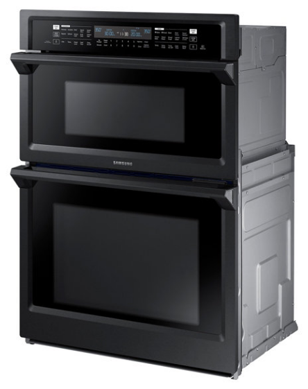 Samsung 30" Fingerprint Resistant Black Stainless Steel Microwave Combination Wall Oven-NQ70M6650DG-1