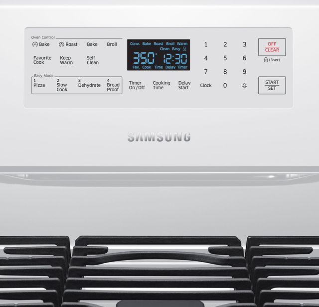 Samsung 30” White Free Standing Gas Range 6