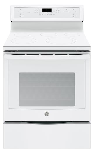GE Profile™ Series 30" Free Standing Electric Convection Range-White