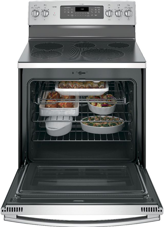 GE Profile™ Series 29.88" Stainless Steel Free Standing Electric Convection Range 2