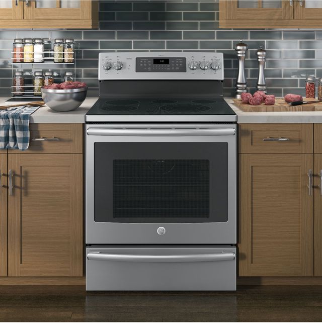 GE Profile™ Series 29.88" Stainless Steel Free Standing Electric Convection Range 5