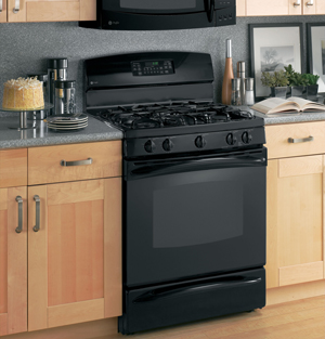 ge gas range black