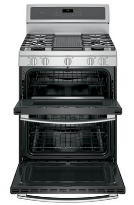 GE® Profile™ Series 30" Free Standing Gas Double Oven Convection Range-Stainless Steel 1