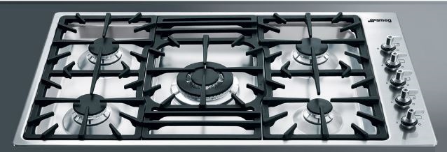 Smeg 35" Gas Cooktop-Stainless Steel
