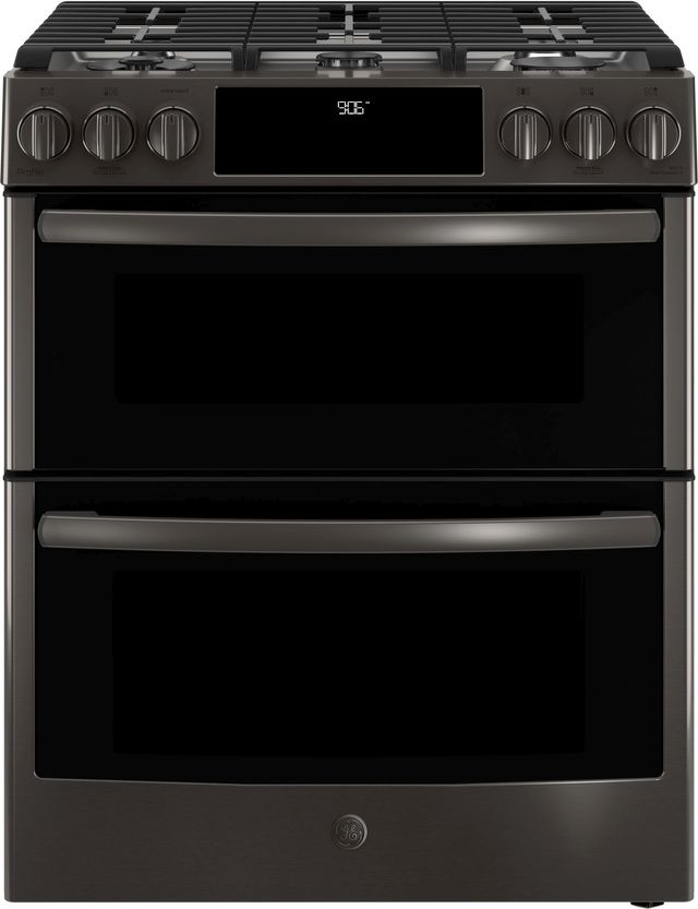 GE Profile™ 30" Stainless Steel Slide-In Front Control Gas Double Oven Convection Range 0