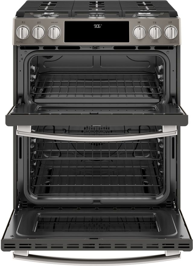 GE Profile™ 30" Stainless Steel Slide-In Front Control Gas Double Oven Convection Range 7