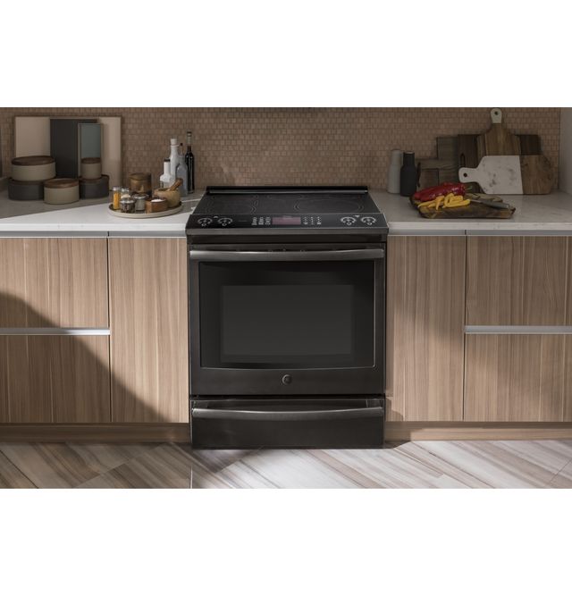 GE Profile™ 30" Black Stainless Steel Slide In Induction and Convection Range 1