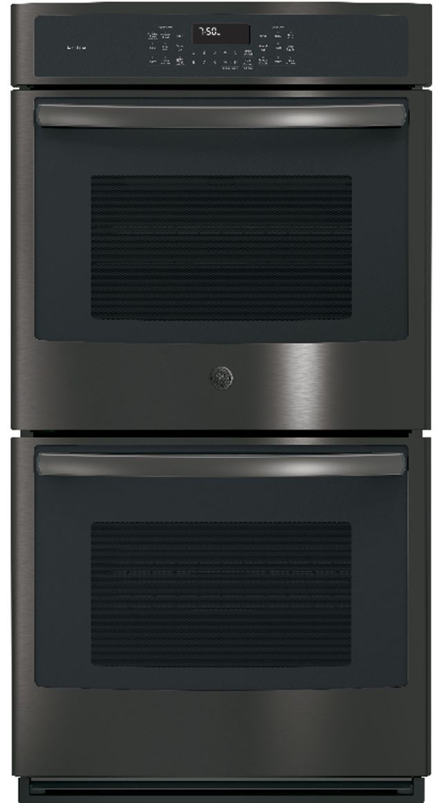 GE Profile™ 27" Black Stainless Steel Electric Double Convection Oven Built In 0