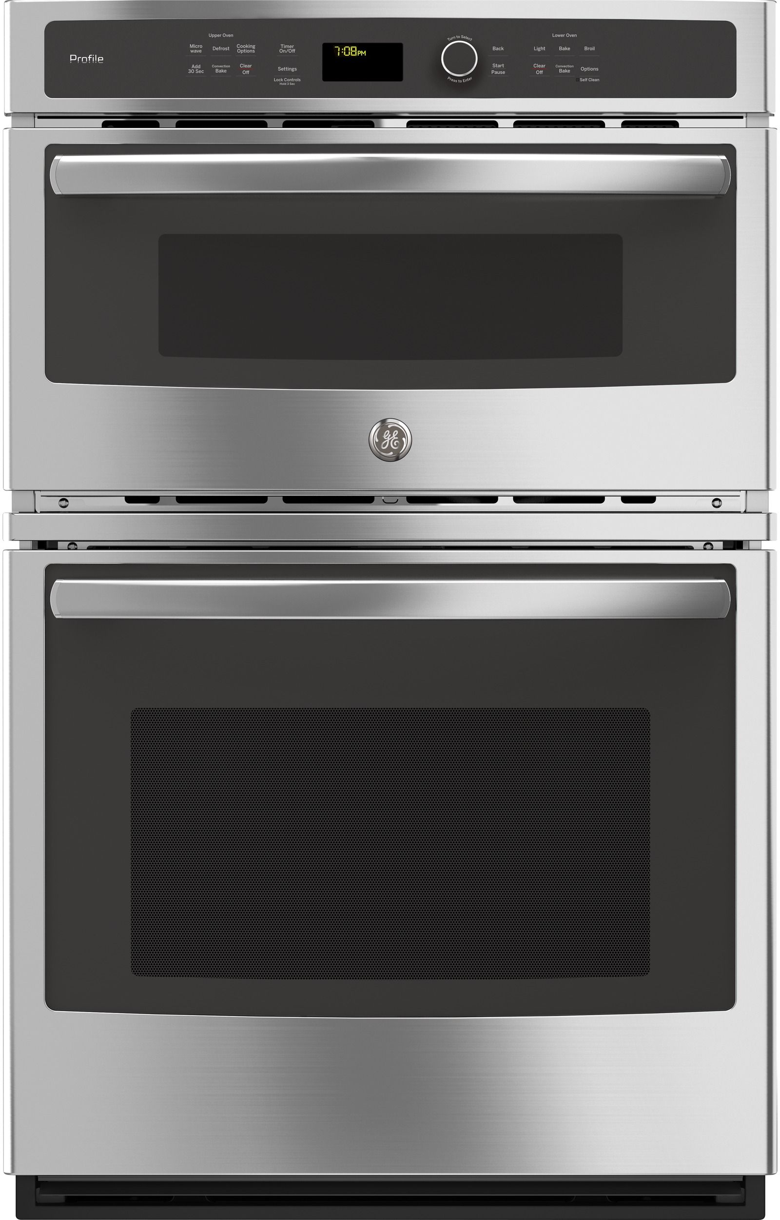 GE Profile™ 27" Stainless Steel Built In Combination Convection Microwave/Convection Wall Oven-PK7800SKSS