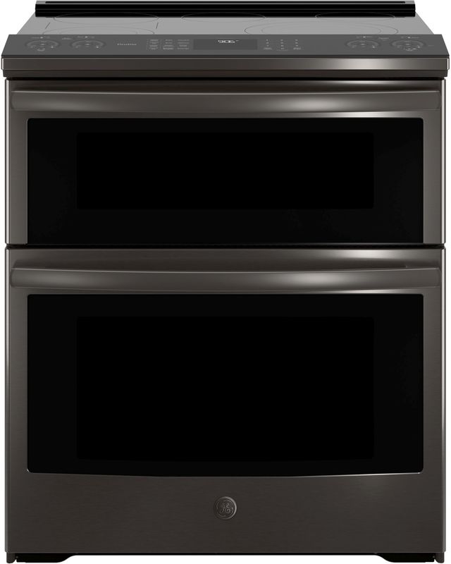 GE Profile™ 29.88" Black Stainless Steel Slide-In Electric Double Oven Convection Range 0