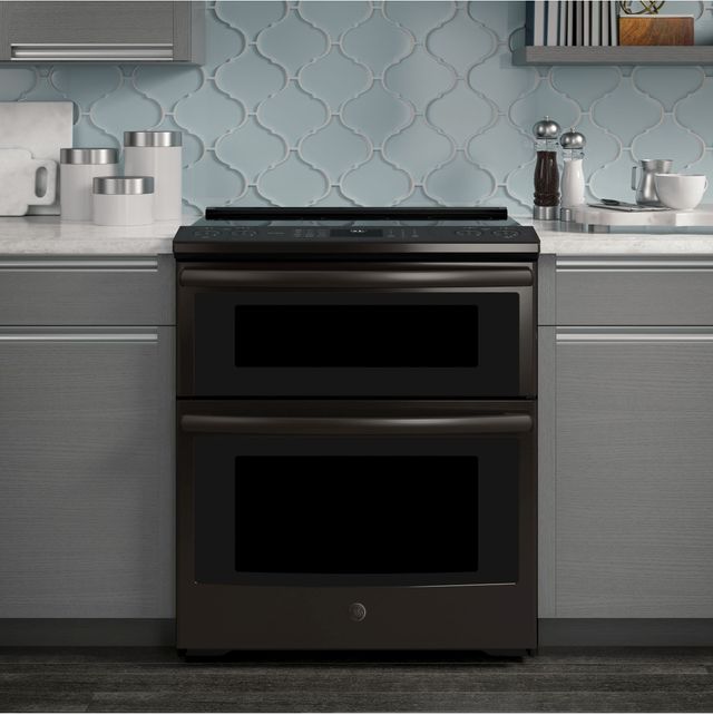 GE Profile™ 29.88" Black Stainless Steel Slide-In Electric Double Oven Convection Range 5