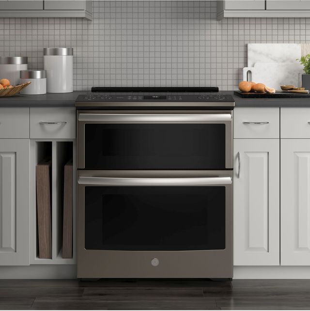 GE Profile™ 29.88" Slate Slide-In Electric Double Oven Convection Range 6