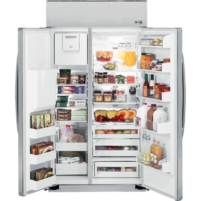 GE Profile™ 25.2 Cu. Ft. Built In Side-by-Side Refrigerator-Stainless Steel 1