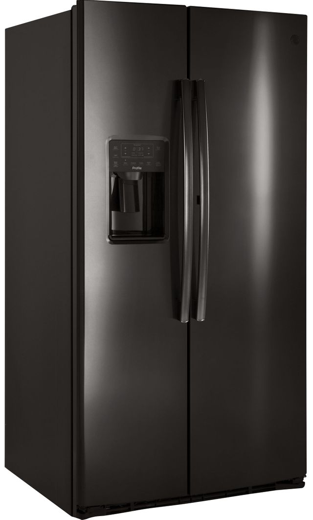 GE Profile™ 25.3 Cu. Ft. Black Stainless Steel Side-by-Side Refrigerator 1