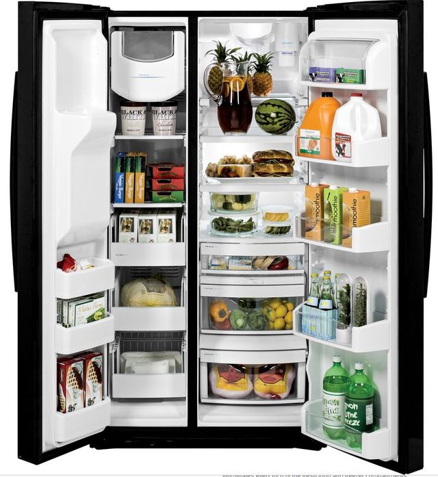 GE® Profile™ 25.4 Cu. Ft, Side-by-Side Refrigerator-Black 1