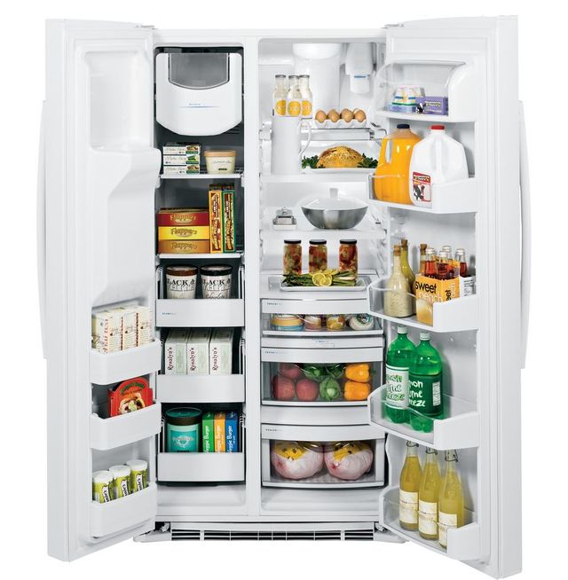 GE® Profile™ 25.4 Cu. Ft, Side-by-Side Refrigerator-White 1