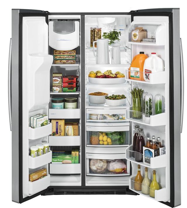GE Profile™ Series 25.26 Cu. Ft. Stainless Steel Side-by-Side Refrigerator 3