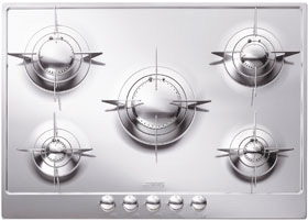 Smeg 28" Stainless Steel " Stainless SteelPiano Design" Stainless Steel Gas Cooktop