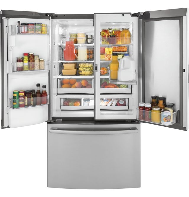 GE Profile™ 22.2 Cu. Ft. Stainless Steel Counter Depth French Door Refrigerator 4