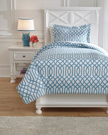 Signature Design by Ashley® Loomis Aqua 2-Piece Twin Comforter Set-2