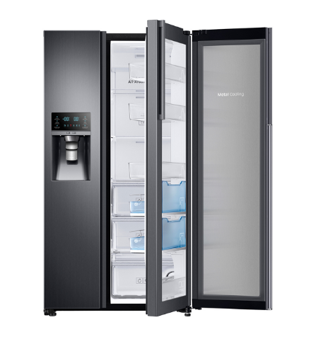 Samsung 22.0 Cu. Ft. Counter Depth Side-By-Side Refrigerator-Fingerprint Resistant Black Stainless Steel 1
