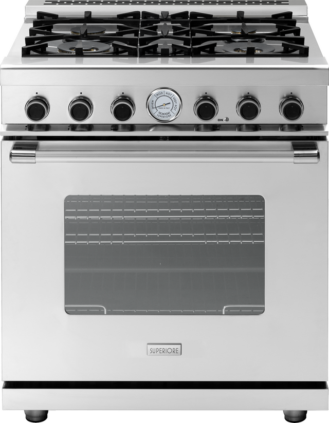 Tecnogas Superiore Next Classic Series 30" Stainless Steel Free Standing Gas Range 0