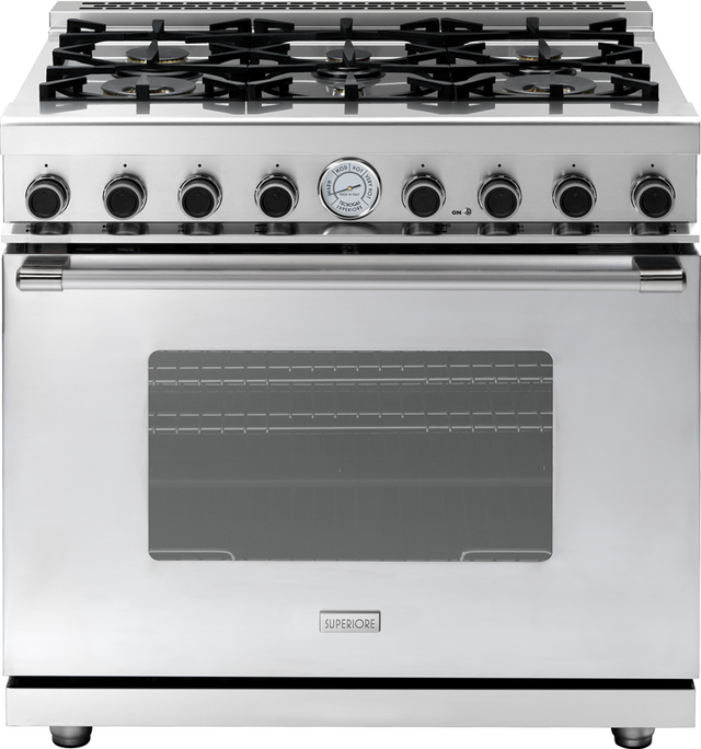 Tecnogas Superiore Next Classic Series 36" Stainless Steel Free Standing Gas Range 0