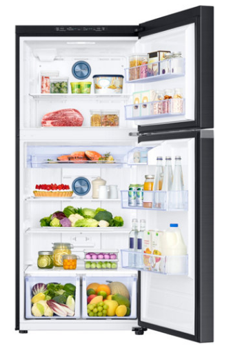 Samsung 18 Cu. Ft. Top Freezer Refrigerator-Fingerprint Resistant Black Stainless Steel-3