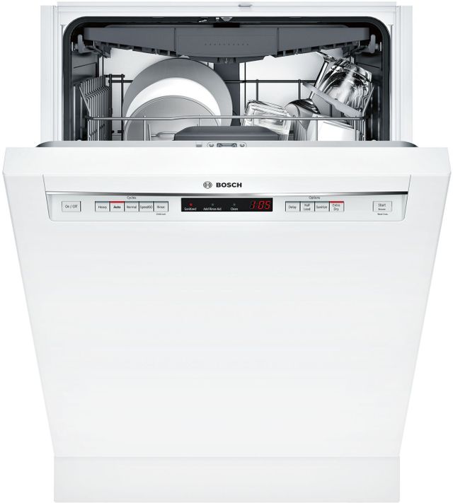 Bosch 300 Series 24" Built In Dishwasher-White-SHEM63W52N-1