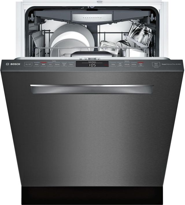 Bosch 800 Series 24" Built In Dishwasher-Black Stainless Steel 1