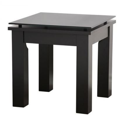 Plateau Occasional Side Table-Black Satin