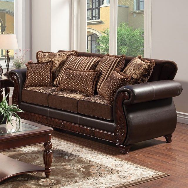 Furniture of America® Franklin Dark Brown Sofa 0
