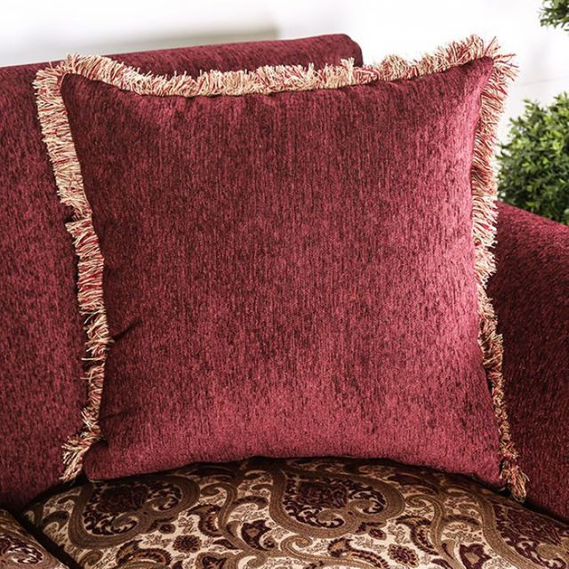 Furniture of America® Tabitha Wine Sofa 1