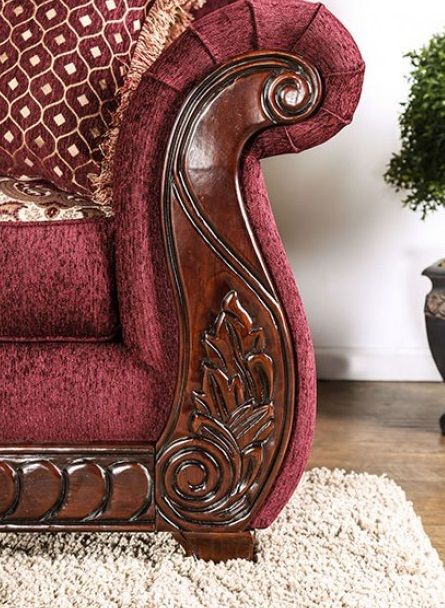Furniture of America® Tabitha Wine Sofa 3