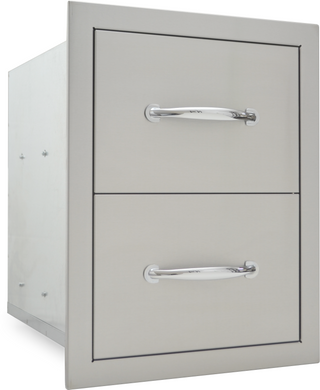 Sole Gourmet™ 20" x 15" Deluxe Double Drawer-Stainless Steel