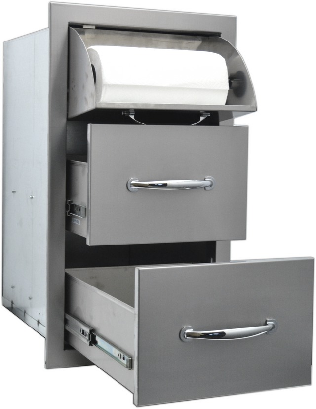 Sole Gourmet™ 17" x 30" Stainless Steel Deluxe Double Drawer and Towel Combo 1