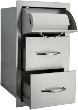 Sole Gourmet™ 20" x 30" Towel and Double Drawer Combo-Stainless Steel