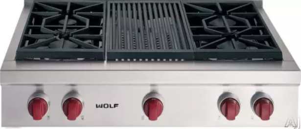 Wolf® 36" Liquid Propane Sealed Burner Stainless Steel Rangetop-0