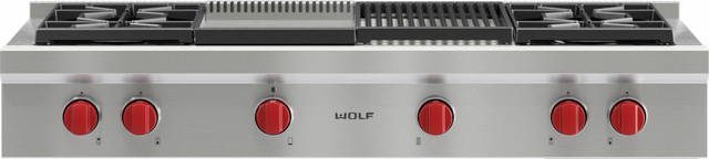 Wolf® 48" Liquid Propane Sealed Burner Stainless Steel Rangetop-0