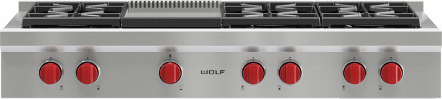 Wolf® 48" Sealed Burner Rangetop-Stainless Steel-0