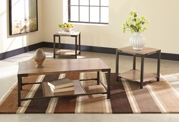 Signature Design by Ashley® Dexifield 3 Piece Light Brown Occasional Table Set  1