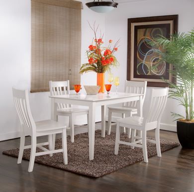 John Thomas Furniture® Simply Linen Leg Dining Room Table and Chairs Set