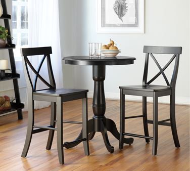 John Thomas Furniture® Simply Linen Pedestal Dining Room High Table and Chairs Set