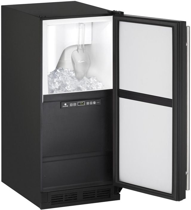U-Line® 1000 Series 15" Black Solid Clear Ice Machine-1