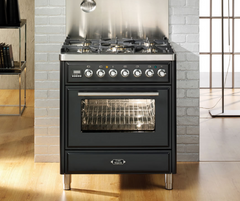 Ilve® 30" Majestic Techno Free Standing Gas Range-Stainless Steel