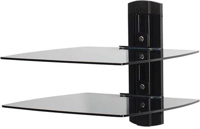 Sanus® Black Tempered Glass On-Wall AV Component Shelves 2